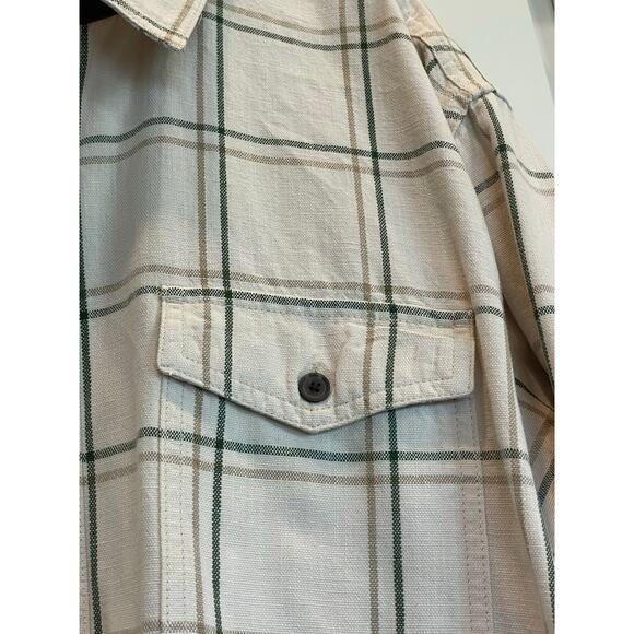 Ridgecut Toughwear tan/green plaid button workshirt elbow patch XL 100% cotton - Picture 6 of 12
